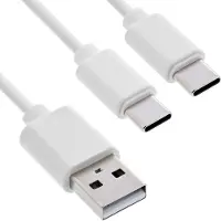 InLine 35126W, 0,5 meter, USB-A, 2 x USB-C, USB 2.0, wit