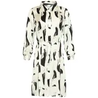Smashed Lemon Doorknoopjurk met zwart-witte abstracte print |