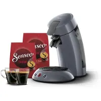 Saeco Senseo koffiepadmachine – Inclusief 2 Gratis Senseo glazen - Crema Plus – 1 of 2 koffie tegelijk - Blauw - HD7806/52