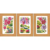 Vervaco - Miniatuur telpakket kit - In mijn tuin set van 3 - PN-0185068 - Borduren - Borduurpakket - Borduurpakket volwassenen - Borduurpakket kind