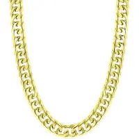 Lucardi Dames Ketting met gourmetschakel - Staal - Ketting - Cadeau - 60 cm - Goudkleurig