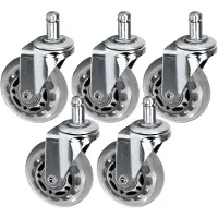 Activeshop Roll Speed Krukwielen Set Van 5 Zilver Voor Professioneel Gebruik In Nagelstudio