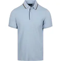 State of Art tate of Art Polohirt Tipping Cotton Linen Lichtblauw