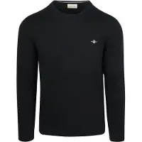 Gant Pullover heren Blauw Katoenen trui met ronde hals 8030561/433