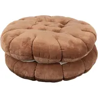Clayre & Eef Sierkussen Ø 40x10 cm Bruin Polyester