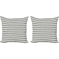 Abakuhaus Decoratieve kussenhoes met boommotief, 2 stuks, geometrisch dennenbosontwerp, 45x45 cm, zwart/gebroken wit