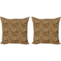 Abakuhaus Bruine decoratieve kussenhoes, 2 stuks, luipaardprint, 50x50 cm, bruin