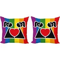 Abakuhaus Valentijns decoratieve kussenhoezen (2 stuks), Liefde overwint homokoppel, 50x50 cm, meerkleurig