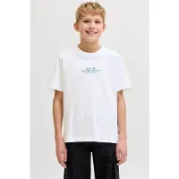 Jack & Jones JUNIOR T-shirt met backprint wit Jongens Katoen Ronde hals - maat 128