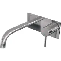 Brauer Chrome Edition Inbouw Wastafelmengkraan met Gebogen Uitloop en Afdekplaat Model A1 Chroom