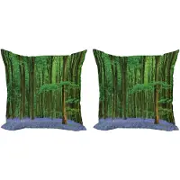 Abakuhaus Decoratieve kussenhoezen voor de lente, set van 2, Stralende zon en Endymion, 45x45 cm, lavendelgroen