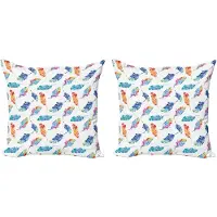 Abakuhaus Decoratieve kussenhoes met ver 2 stuks, aquarel vogelver 40x40 cm, meerkleurig