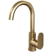 Brauer Gold Edition Hoge Opbouw Wastafelmengkraan met Draaibare Ronde Uitloop Model C Goud Geborsteld PVD