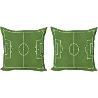 Abakuhaus Decoratieve kussenhoezen voor tienerkamer (2 stuks), voetbalstadion, 50x50 cm, varen groen wit