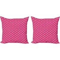 Abakuhaus Decoratieve kussenhoezen in blauw en roze, set van 2, vintage sterr 60x60 cm, roze en lichtblauw