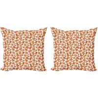 Abakuhaus Kerstkussenhoez set van 2, peperkoekjes, 45x45 cm, lichtbruin en wit