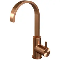 Brauer Copper Edition Hoge Opbouw Wastafelmengkraan met Draaibare Platte Uitloop Model B Koper Geborsteld PVD