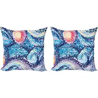 Abakuhaus Decoratieve kussenhoes met sterrenhemelmotief (2 stuks), met golvende lijn 40x40 cm, meerkleurig