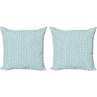 Abakuhaus Anker Decoratieve Kussenhoes, Set van 2, Zigzag Maritieme Stipp 45x45 cm, Zeegroenblauw