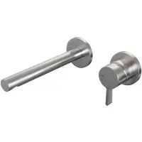 Brauer Brushed Edition Inbouw Wastafelmengkraan met Rechte Uitloop en Rozetten Model E1 RVS Geborsteld PVD