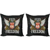 Abakuhaus Decoratieve kussenhoes met motorfietsmotief, 2 stuks, motormotto, 40x40 cm, bruin zegel