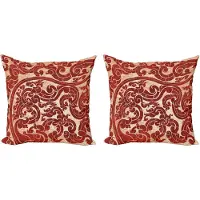 Abakuhaus Antieke decoratieve kussenhoez 2-pack, Vector Thaise cultuur, 40x40 cm, Ruby