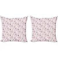 Abakuhaus Parijs Decoratieve Kussenhoezen 2-pack, Kussend Paar Valentijnsdag, 45x45 cm, Babyroze Poederroze