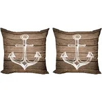 Abakuhaus Bruin-witte sierkussens, kussenhoez 2-pack, Rustic Planks, 50x50 cm, Taupe Coconut
