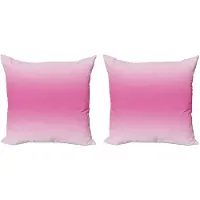 Abakuhaus Ombre decoratieve kussenhoez 2 stuks, meisjesachtig sprookjesachtig ontwerp, 40x40 cm, roze
