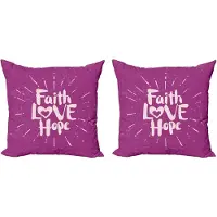 Abakuhaus Hope Decoratieve Kussenhoezen 2-pack, Hope Thema Boodschap Ontwerp, 45x45 cm, Paars en Lila