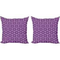 Abakuhaus psychedelische sierkussens, kussenhoez 2-pack, Fractal Primitive Mosaic, 40x40 cm, Donkerpaars en Violet