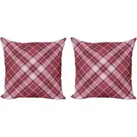Abakuhaus Geruite decoratieve kussenhoes, 2 stuks, diagonale ruit, 50x50 cm, gedroogde roos wit