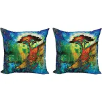 Abakuhaus Mystieke decoratieve kussenhoes, 2-pack, Oosterse grunge bom 50x50 cm, blauwbruin