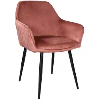 Lizzely Garden & Living Eetkamerstoel met armleuning Ares velvet roze eetstoel