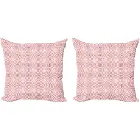 Abakuhaus Roze en witte decoratieve kussenhoez 2-pack, Hypnotic Formula, 50x50 cm, lichtroze gedroogde roos