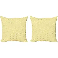 Abakuhaus Art Deco decoratieve kussenhoes, 2 stuks, baksteenprint, 45x45 cm, geel en wit