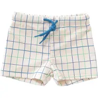 Fresk UV Zwembroek voor Jongens 98 - Sneldrogende Zwemkleding - UV-bescherming UPF 50 - Zwemshort Kinderen - Creme - Classic Check