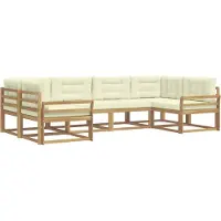 vidaXL Buiten bank set 6 st Wit en crèmekleurig