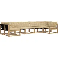 vidaXL Buiten bank set 7 st Wit en Beige
