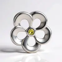 Cavill - Zilveren hanger met gele saffieren 0,08 ct - 925 sterling zilver - moderne bloemenhanger - Madagaskar saffier - elegant sieraad