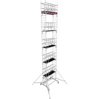 Krause ProTec XS aluminium vouwsteiger - 200 kg/m² - geremde wielen - L 2000 x B 700 x H 11800 mm
