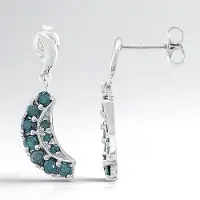 Cavill - Zilveren Oorbellen met Fancy Diamanten - 925 Sterling Zilver Verguld - 1,08 ct Ronde Briljanten Pave - Elegante Moderne Oorbellen Dames