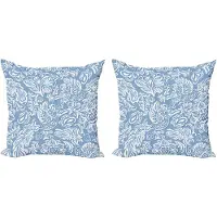 Abakuhaus Phoenix Decoratieve Kussenhoes, Set van 2, Barok, Klassiek, Rococo, 50x50 cm, Licht Azuurblauw Wit
