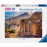 Ravensburger puzzel Taormina theater 1000 stukjes Siciliaans landschap.