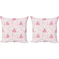 Abakuhaus Roze Decoratieve Kussenhoezen 2-pack, Princess Mystic Candles, 40x40 cm, Roze Lichtroze Wit