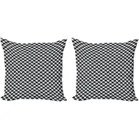 Abakuhaus Zwarte en grijze decoratieve kussenhoez 2 stuks, geometrische cirkel, 50x50 cm, zwart, wit, grijs