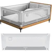 Tulano Cover 40 - Veilig Baby Bedhekje - Uitvalbeschermer Uitvalbeveiliging - 200 cm - Wit/Grijs
