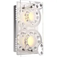 Globo Wandlamp kristal LED wandlamp moderne wandlamp gesatineerd glas, 2x 4W 2x 320 lm warm wit, LxB 24x12 cm