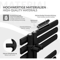 OEM Badkamerradiator, middelgrote aansluiting, 600x1000 mm, mat zwart, met verwarmingselement van 300W
