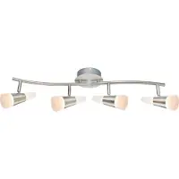 Globo Lighting LED plafondspot Plafondlamp Plafondlamp, beweegbare spots, mat nikkel, 20W 1200lm 3000K, L x B x H 62 x 17 x 16cm